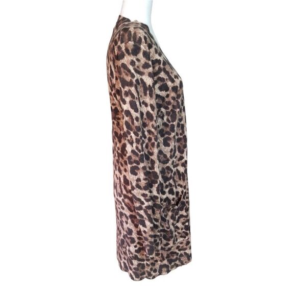 Lisa Rinna Collection Leopard Boyfriend Cardigan Size Medium - Picture 2 of 9